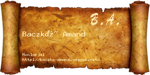 Baczkó Amand névjegykártya